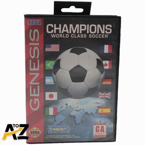 Champions World Class Soccer (Sega Genesis, 1993) Complete w/ Case Instruction P